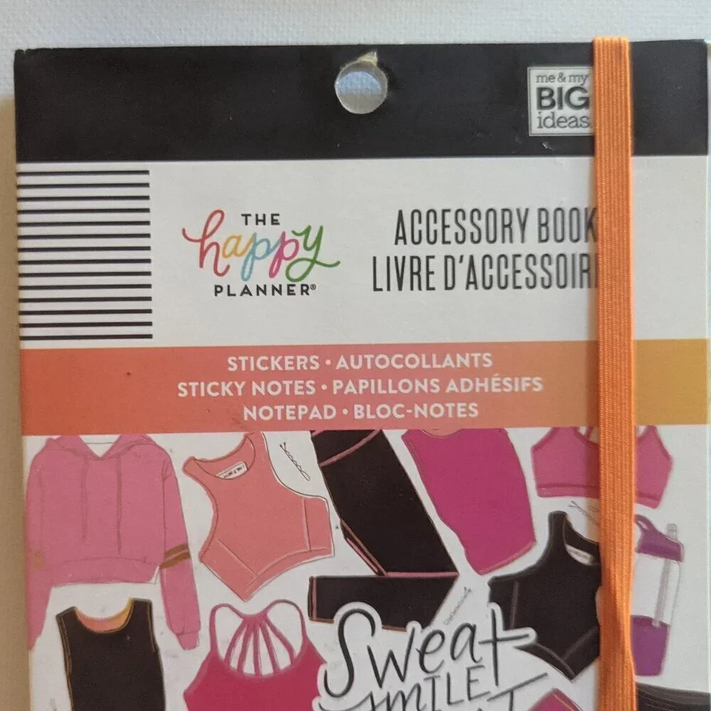 NWT Sweat Smile Repeat 638 Happy Planner Accessory Pack Stickers Fitness Workout